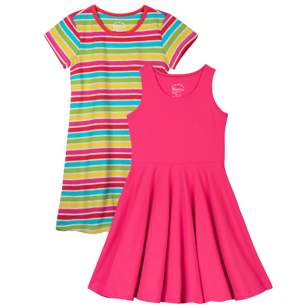Mightly Girls Rainbow Stripe Dress size: 2-5T